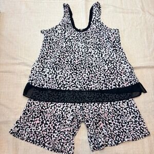 SIMPLY VERA WANG Womens Pajama Set Sleepwear Top Shorts Animal Print Size S/M